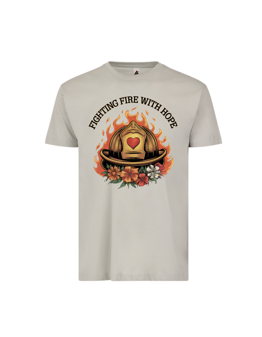 Fighting Fire with Hope T-Shirt -Cement color